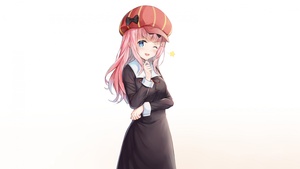 Chika Fujiwara, Cute anime, Kawaii, White background, Kaguya-sama: Love is War, 4K wallpaper