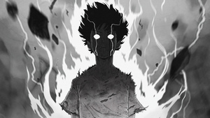 Shigeo Kageyama, Rage, Mob Psycho 100, Monochrome, 4K wallpaper