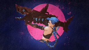 Jinx, Poster, Arcane: League of Legends, Dark blue, 4K wallpaper