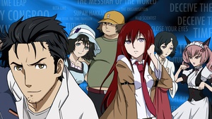 Steins;Gate, Ultrawide, Luka Urushibara, Itaru Hashida, Mayuri Shiina, Suzuha Amane, Faris Nyannyan, Rintaro Okabe, Kurisu Makise, Moeka Kiryū, 4K wallpaper