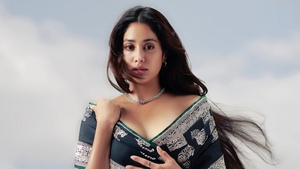 Janhvi Kapoor, Elle Magazine, Saree, Indian actress, 4K wallpaper