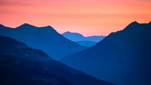 Col de la Madeleine, Sunset, Mountain pass, France, Scenic, 4K wallpaper