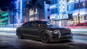 Bentley Flying Spur Hybrid, Neon lights, The Surgeon, 4K wallpaper