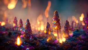 Magical forest, Bokeh Background, Midjourney, Colorful background, 4K wallpaper