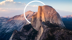 Half Dome, Yosemite Valley, Geometric, Yosemite National Park, California, Rock formations, Sierra Nevada mountains, Circle, 4K wallpaper