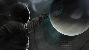 Astronaut, Saturn, Space dust, Surreal, 4K wallpaper