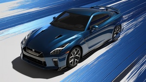Nissan GT-R, Blue aesthetic, Sports car, 4K wallpaper