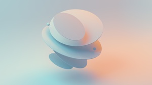 3D Render, Gradient background, Pastel background, Shapes, 4K wallpaper