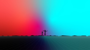 Rick and Morty, Minimalist, Rick Sanchez, Morty Smith, Gradient background, Silhouette, Colorful background, Simple, 4K wallpaper