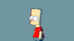 Bart Simpson, Minimalist, The Simpsons, Teal background, Pastel teal, Simple, 4K wallpaper
