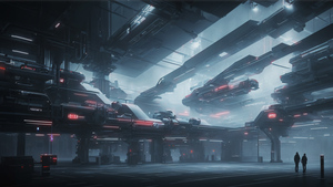Cyberpunk, ASUS ROG, Hanger, Futuristic, 4K wallpaper