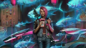 Cyberpunk 2077, Holographic, Dystopian, V (Cyberpunk), Badass, 4K wallpaper