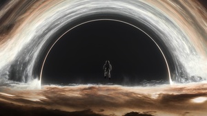 Cosmos, Wormhole, Astronaut, Gargantua black hole, Interstellar, 4K wallpaper