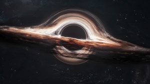 Gargantua black hole, Wormhole, Interstellar, Cosmos, 4K wallpaper