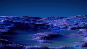 Landscape, Purple aesthetic, Night Mode, Dark Mode, Blue Sky, Field, Serene, Dreamlike, 4K wallpaper