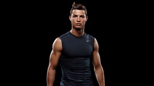 Cristiano Ronaldo, AMOLED, Portuguese footballer, Portugal football player, Black background, 4K wallpaper