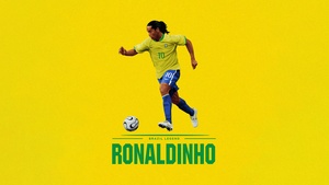 Ronaldinho, Brazilian Football Player, Yellow background, Illustration, 4K wallpaper