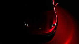Porsche Taycan, Red aesthetic, Dark background, Dark red, 4K wallpaper