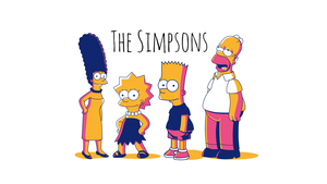 The Simpsons, Simpson family, Homer Simpson, Marge Simpson, Bart Simpson, Lisa Simpson, White background, Simple, 4K wallpaper