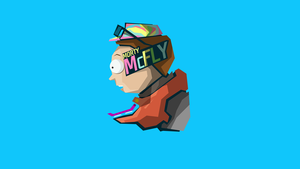 Morty Smith, Blue background, Simple, 4K wallpaper