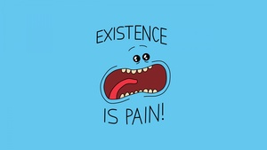 Mr. Meeseeks, Rick and Morty, Blue background, Simple, 4K wallpaper