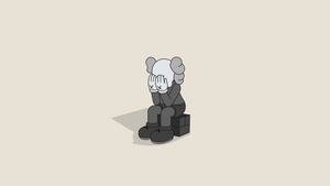 Kaws sad, Kaws alone, Sad mood, Kaws, Simple, 4K wallpaper
