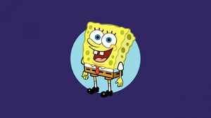 SpongeBob smiley face, Aesthetic Spongebob, Dark purple, Cartoon, Simple, 4K wallpaper