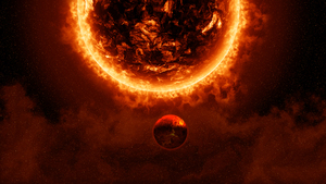 Burning, Sun, Solar system, Planet, 4K wallpaper