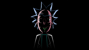 Rick Sanchez, AMOLED, Rick and Morty, Black background, 4K wallpaper