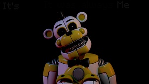 Freddy Fazbear, Five Nights at Freddys, Black background, 4K wallpaper