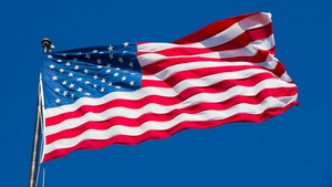 Flag of USA, Blue Sky, American flag, Flag of the United States, National flag, 4K wallpaper