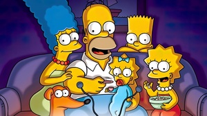 Simpson family, The Simpsons, Santas Little Helper, Homer Simpson, Marge Simpson, Bart Simpson, Lisa Simpson, Maggie Simpson, 4K wallpaper