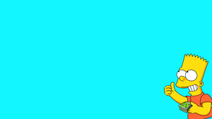 Bart Simpson, The Simpsons, Cyan background, Minimalist, Simple, 4K wallpaper