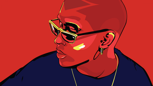Bad Bunny, Puerto Rican rapper, Red background, 4K wallpaper