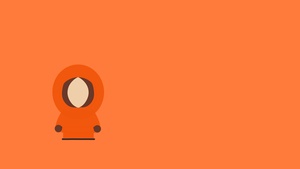 Kenneth McCormick (Kenny), South Park, Minimalist, Orange background, Faceless, Simple, 4K wallpaper