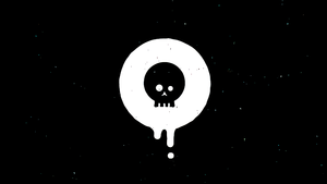 Drippy skull, Black abstract, AMOLED, Simple, 4K wallpaper