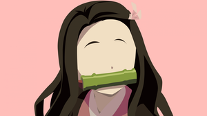 Nezuko Kamado, Faceless, Demon Slayer: Kimetsu no Yaiba, Peach background, Simple, 4K wallpaper