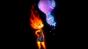 Elemental, Pixar movies, 2023 Movies, Animation movies, Black background, AMOLED, 4K wallpaper