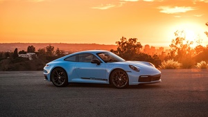 Porsche 911 Carrera T, Sunset, 2022, 4K wallpaper