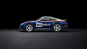 Porsche 911 Dakar, Rally supercar, 2023, Black background, AMOLED, 4K wallpaper