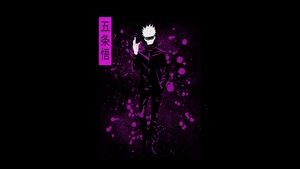 Satoru Gojo, AMOLED, Jujutsu Kaisen, Black background, 4K wallpaper