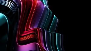 3D lines, 3D Art, Black background, Digital render, 4K wallpaper