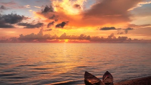 Sunset, Dusk, Beach, Seascape, 4K wallpaper