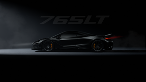 McLaren 765LT, Black cars, Dark background, Dark aesthetic, Supercars, 4K wallpaper