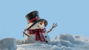 Snow covered, Snowman, Winter, Navidad, Noel, 4K wallpaper