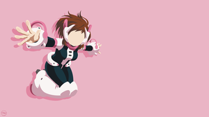 Ochaco Uraraka, My Hero Academia, Pink background, Pastel background, Pastel red, 4K wallpaper