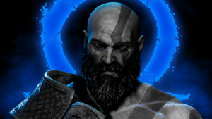 God of War Ragnarök, Kratos, Dark background, 2022 Games, 4K wallpaper
