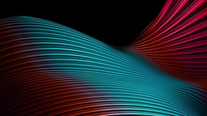 3D Art, 3D background, 3D lines, Black background, Neon lines, Digital render, 4K wallpaper