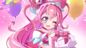 Anime girl, Pink background, 4K wallpaper