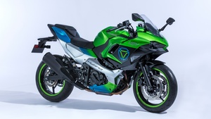 Electric Sports bikes, Kawasaki Ninja HEV, Hybrid bikes, White background, 4K wallpaper